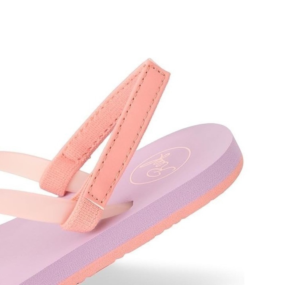 REEF Kids Size 11 Little Charming Flip Flop Thin Strap Sandals Lavender/Coral - Picture 7 of 8